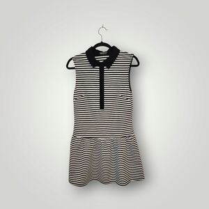 Maude Black and White Striped Sleeveless Dress size Large